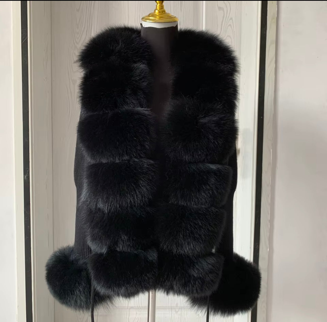 'Black' Fox Fur Cardigan