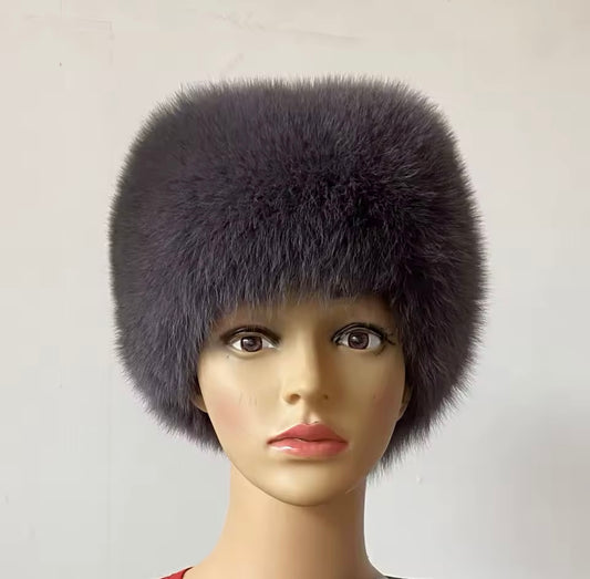 'Dark Grey' Fox Fur Headband