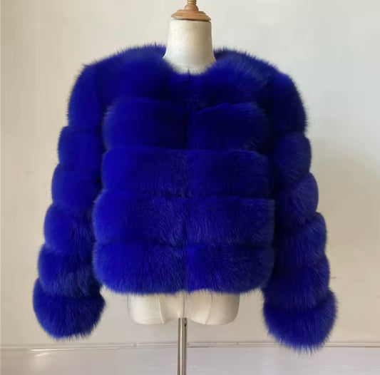 'Royal Blue' Fox Fur Coat