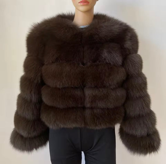 'Chocolate' Fox Fur Coat