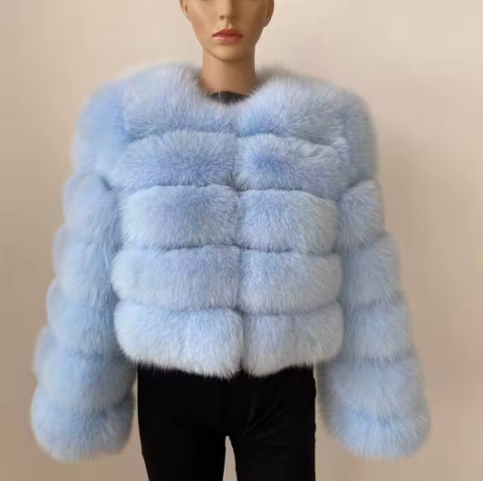 'Baby Blue' Fox Fur Coat