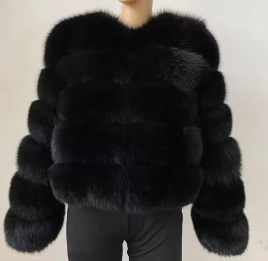 'Black' Fox fur coat