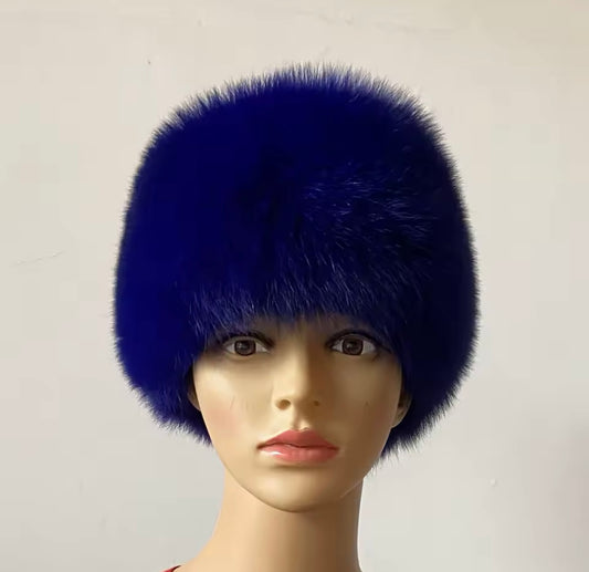'Royal Blue' Fox Fur Headband