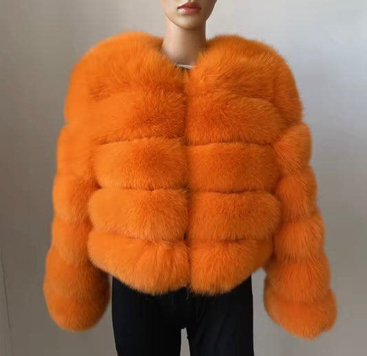'Orange' Fox Fur Coat