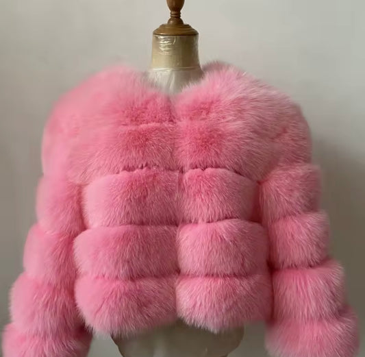'Pink' Fox Fur Coat