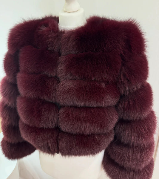 'Cherry Red' Fox Fur Coat